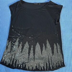 Max Edition Black Sequin Women's Top